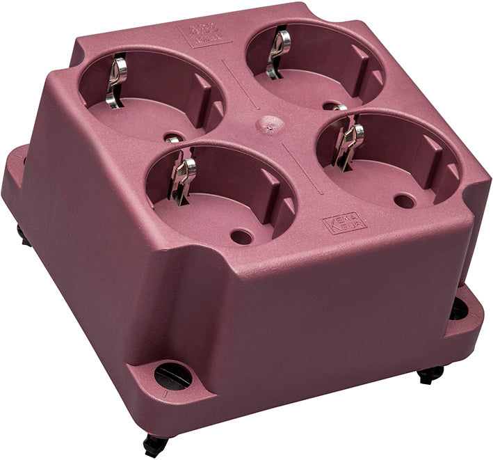 ABB 3640 Rode Afdekking Met 4-Gang Schuko Stopcontact - 1SPA007130F9265