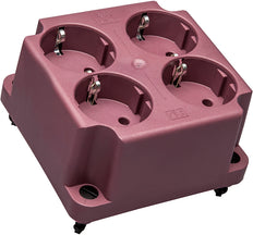 ABB 3640 Rode Afdekking Met 4-Gang Schuko Stopcontact - 1SPA007130F9265