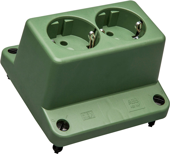 ABB 3640 Dubbele Schuko Socket Afdekking Groen Gerecycled - 1SPA007130F9250