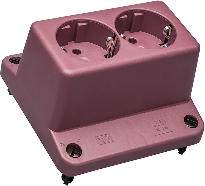 ABB 3640 Dubbele Schuko Socket Afdekking Rood Gerecycled - 1SPA007130F9240