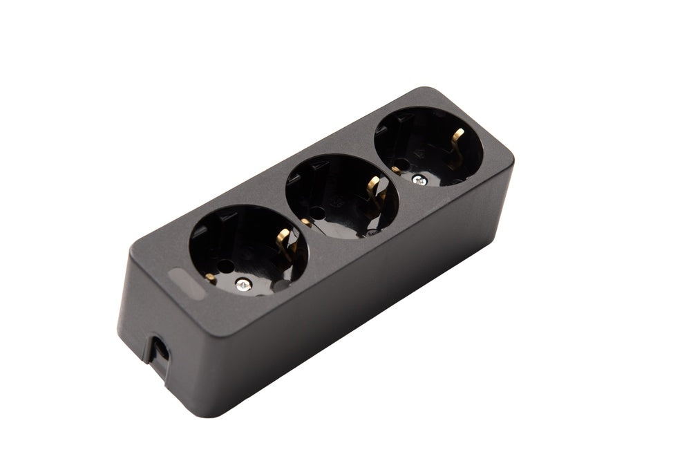 Martin Kaiser 3-Way Desktop Voedingssocket Zwart - 538/SW [2 Stuks]