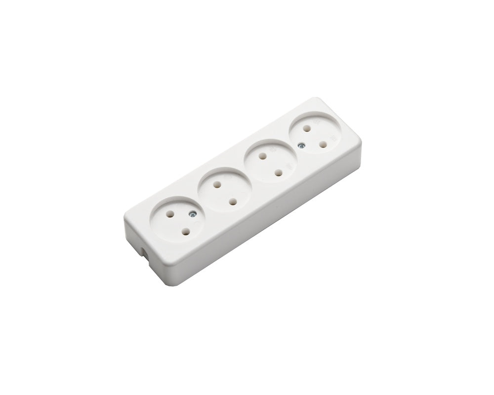 MK 4-Weg Desktop Voedingsstrip Zonder Aarde 16A Wit - 509/KWS [2 Stuks]