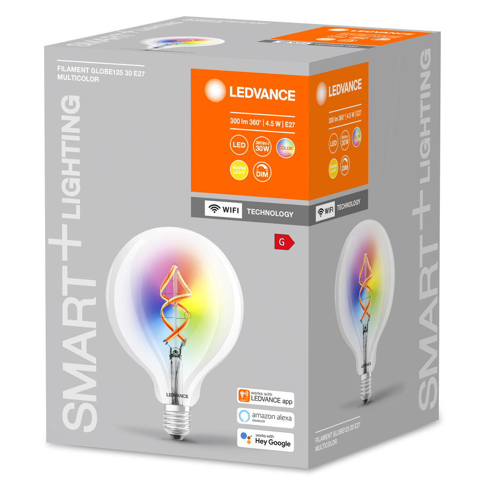 LEDVANCE Smart+ Wifi Globe RGBW Filament LED E27 4.5W - 4058075609938