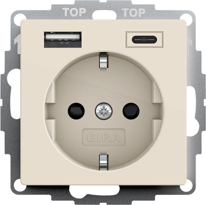 Dubbele Usb Type A/C Wandcontactdoos Met Veiligheid Plus - 245901