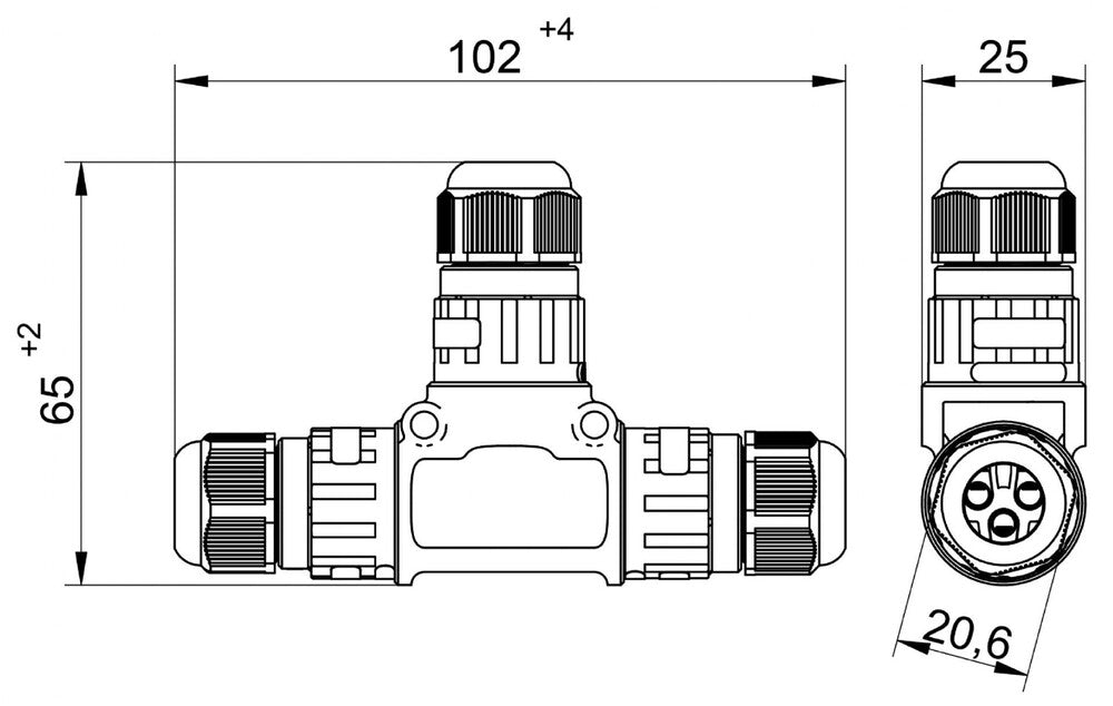 IP68 Waterdichte Kabel Doos 3P 32A 450V - CBIP68P3T