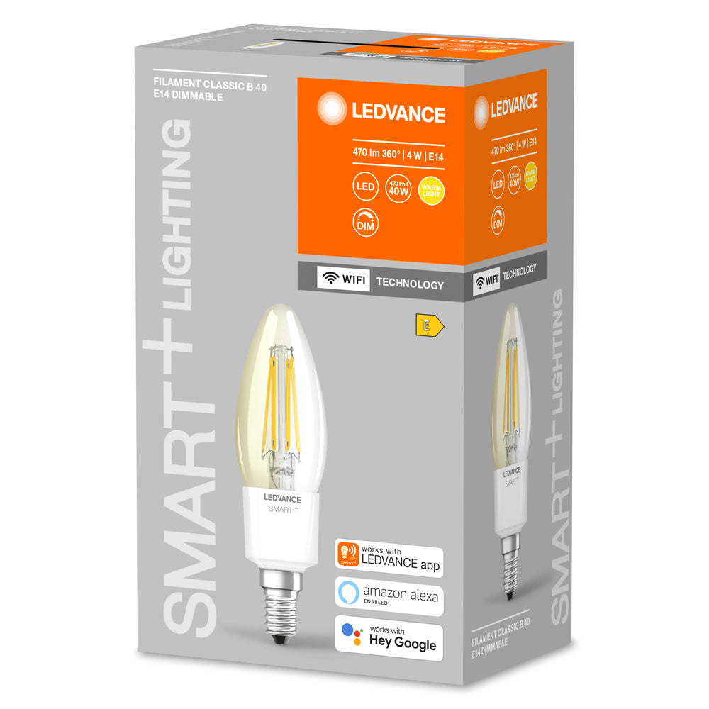 LEDVANCE Slimme WiFi Filament Kaars E14 4W 2700K - 4058075609754