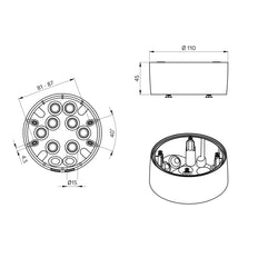Oppervlakte Bevestiging Adapterkit IP54 Voor PD4N Detector Wit - 93465