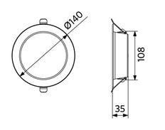 Opple Led Downlight Compact Rond 14W 3000K IP44 - 540001291100