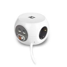Cubic Powerstrip Met 3 Stopcontacten En 4 USB Poorten - AC2415