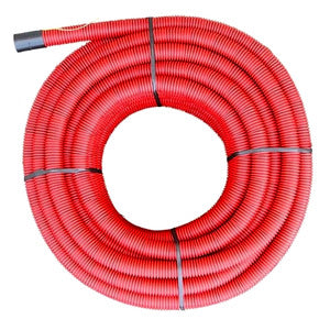 Double Wall PE-HD Cable Protection Pipe 40x33mm Red 50M - MBR040 [50 Meters]