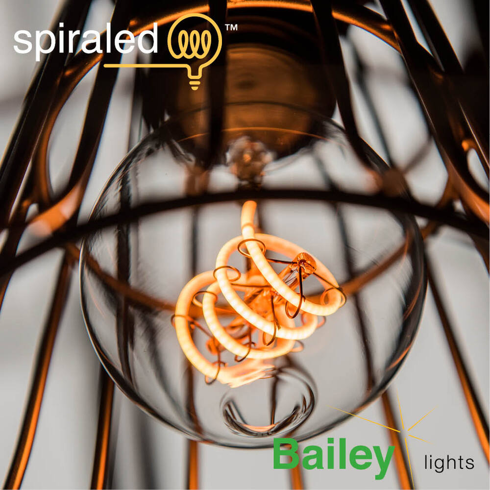 Bailey Spiraled LED Filament A60 E27 3.2W Dimbare Lamp - 145009