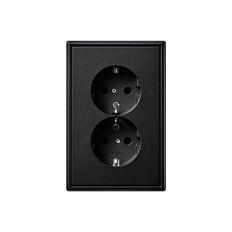 Jung LS990 Dubbele Stopcontactuitgang Matt Zwart - LS5015KISWM