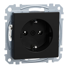 Schneider Systeem M Oceaanplastic Wandcontactdoos Zwart - MEG2301-0403