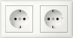 Gira Systeem 55 Dubbele Stopcontactuitgang Puur Wit Glanzend - 492503