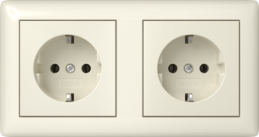 Gira Systeem 55 Dubbele Stopcontact Met Aarde - 492501
