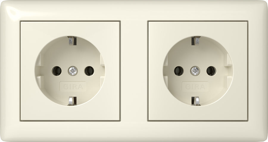 Gira Standaard 55 Dubbele SCHUKO Stopcontact Met Frame - 482101