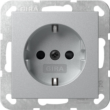 Gira Systeem 55 Veiligheid Plus Stopcontact Aluminium - 475526
