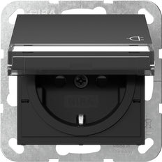 Gira Systeem 55 Veiligheid Plus Geaarde Stopcontact Met Afdekking - 4557005