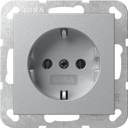 Gira Systeem 55 Aluminium SCHUKO Stopcontact 16A 250V - 446626