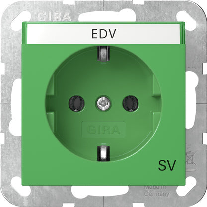 Gira System 55 Safety Power SCHUKO Socket Green - 4457107