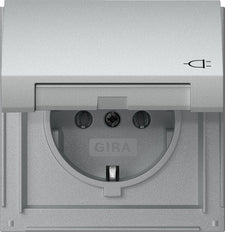 Gira TX44 IP44 Aluminium Stopcontact Met Scharnierende Afdekking - 445465