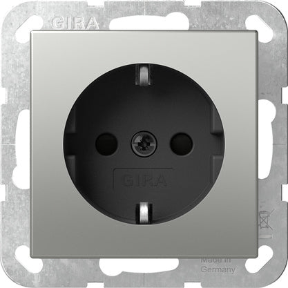 Gira Systeem 55 RVS Veiligheid Plus Stopcontact - 4453600