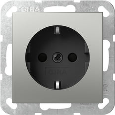 Gira Systeem 55 RVS Veiligheid Plus Stopcontact - 4453600
