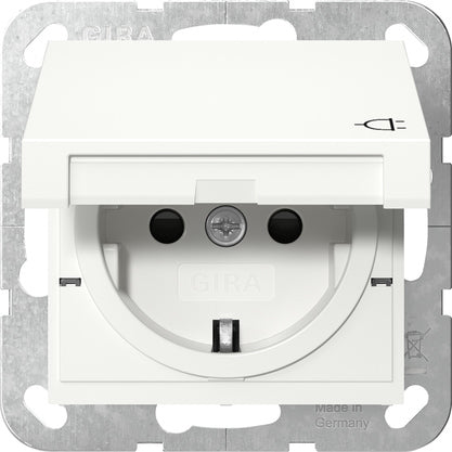 Gira System 55 SCHUKO Socket With Hinged Safety Cover - 441403
