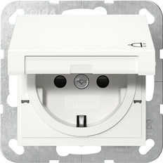 Gira System 55 SCHUKO Socket With Hinged Safety Cover - 441403