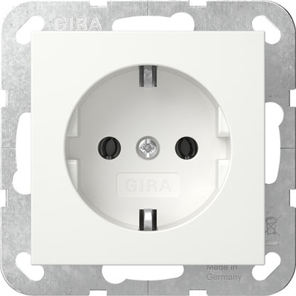 Gira Systeem 55 Schuko Stopcontact Puur Wit Matt - 418827 [2 Stuks]