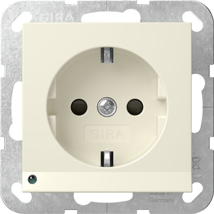 Gira Systeem 55 Led Veiligheidssocket 16A 250V Crème Wit - 417001
