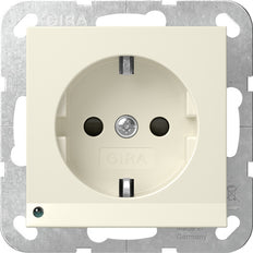 Gira Systeem 55 Led Veiligheidssocket 16A 250V Crème Wit - 417001