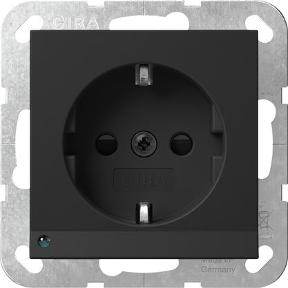 Gira Systeem 55 Led Veiligheid Plus Schuko Stopcontact Zwart Matt - 4170005