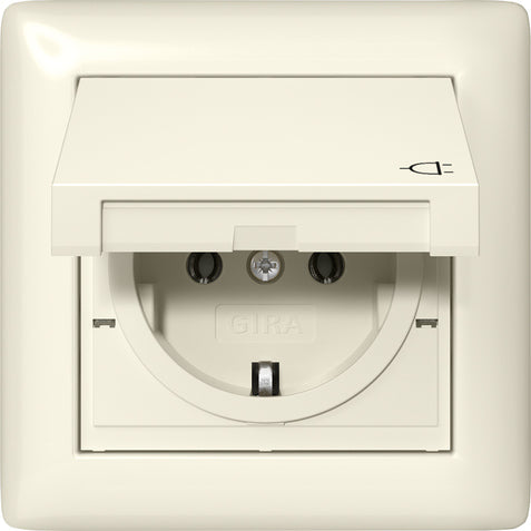 Gira Standaard 55 IP44 Schuko Stopcontact Met Scharnierende Afdekking - 415701