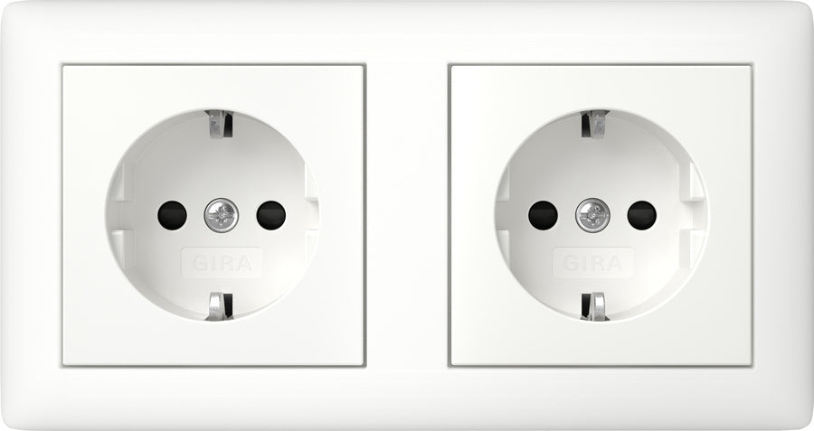 Gira Dual Schuko Stopcontact Met Veiligheid Plus Systeem 55 - 478604