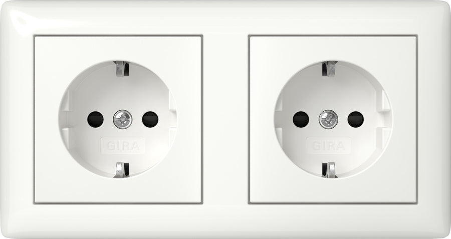 Gira Standaard 55 Dubbele Stopcontact 16A 250V Veiligheid Plus - 478603