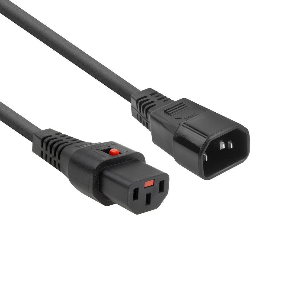 IEC C13 Lock Naar C14 Voedingskabel 2M Zwart - AK5034