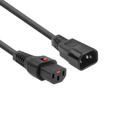 IEC C13 Lock Naar C14 Voedingskabel 2M Zwart - AK5034