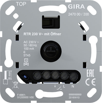 Gira 247000 Room Temperature Controller 230V NC Basic Unit - 247000