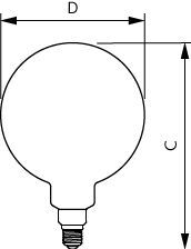 Philips G200 Led Gigantische Filament Globe Goud E27 6.5W Dimbaar - 8719514313781