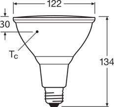 LEDVANCE PAR38 LED Spotlicht E27 12W IP65 2700K - 4099854067808