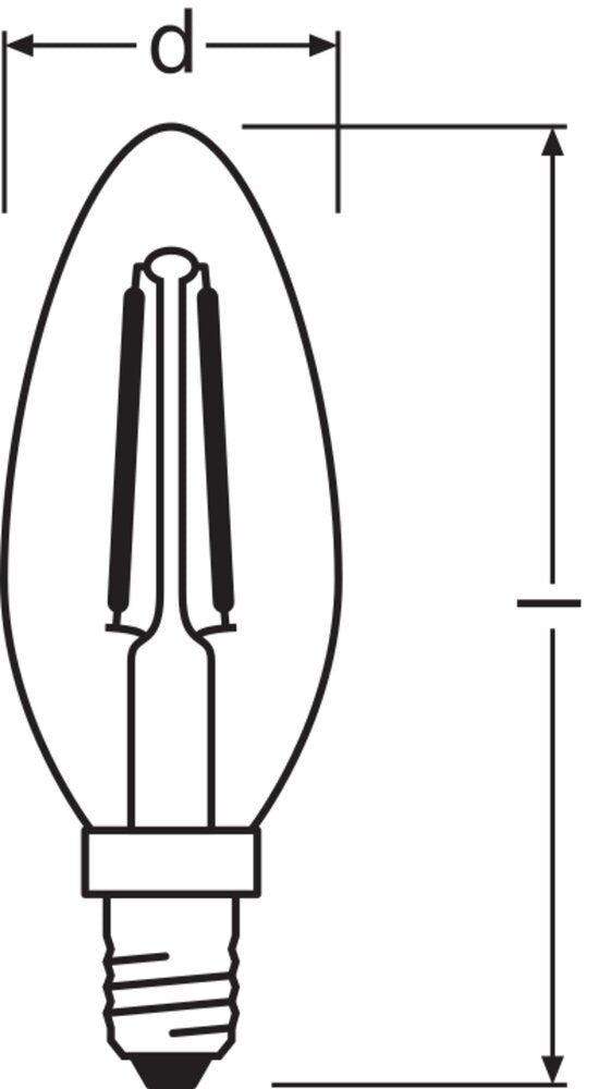 LEDVANCE Classic B E14 Duidelijk Filament 2.5W 827 - 4099854069451 [2 Stuks]