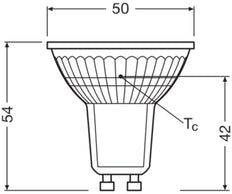 LEDVANCE PAR16 GU10 LED Spot 4.3W 827 Glass Reflector - 4099854045660 [2 Pieces]