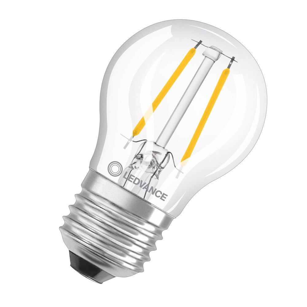 LED Classic P27 Filament Clear Globe 1.5W 827 E27 - 4099854069253 [2 Pieces]