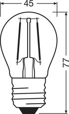 LED Classic P27 Filament Clear Globe 1.5W 827 E27 - 4099854069253 [2 Pieces]