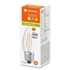 Led Klassiek Dimbare Kaars E27 4.8W 827 Helder Glas - 4099854067495