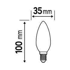 LEDVANCE Classic B LED Candle 4.9W E14 827 Dimmable - 4099854044052