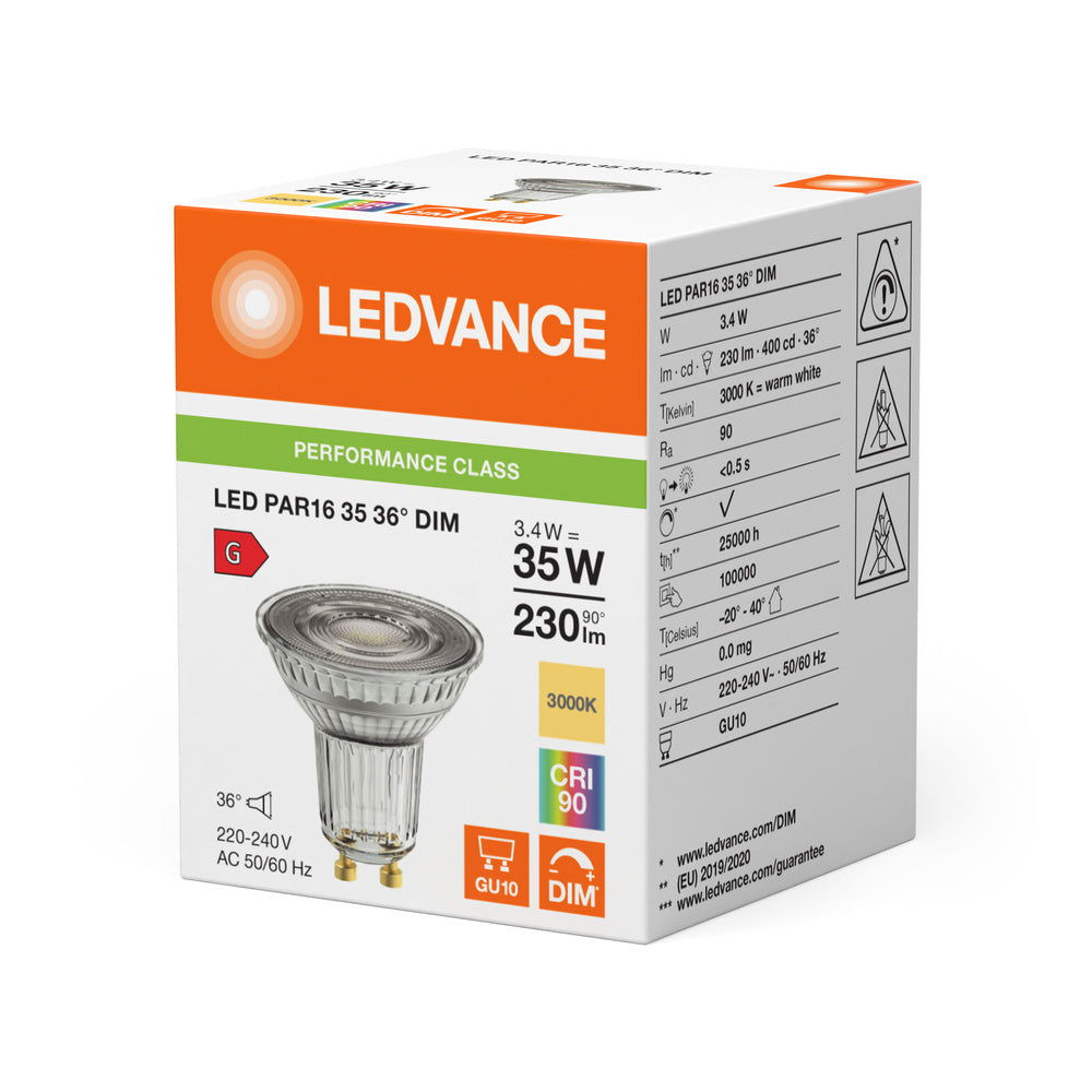 Ledvance Performance Led Par16 Gu10 3.4W 930 Dimbaar Spot - 4099854059896
