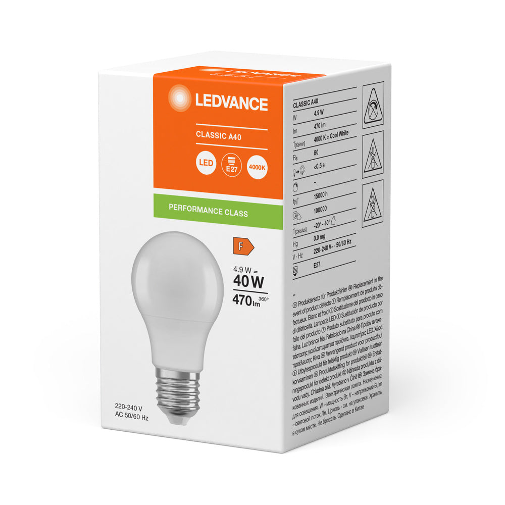 LEDVANCE Classic A P E27 LED Lamp 4.9W 840 Frosted - 4099854049538 [2 Stuks]