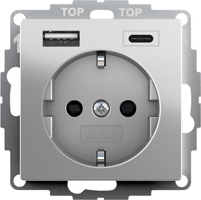 Gira Dual USB Wall Socket With Safety Plus - 2459600